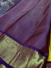 Yellow with Beetlenut Brown Pure Jari Handwoven Korvai Vairaoosi Handwoven Pure Kanjivaram Silk Saree Beauty