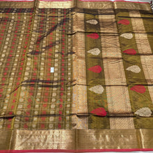 Vintage Style woven Bronze Gold 1000 buttas Handwoven Premium Kanjivaram Silkcotton Saree Beauty