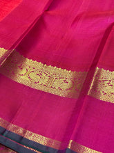 Mustard Yellow with Tomato Pink Checks Handwoven Pure Jari Korvai Kanjivaram Silk Saree Beauty