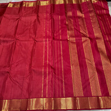 Arakku Red with Gold Muthukattam Handwoven Pure Jari Kanjivaram Silk Saree with araimadam woven borders rich pallu and self colored blouse