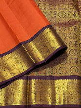 Sarasangi- Gorgeous Rust with Coffee Brown Handwoven Pure Korvai Kanjivaram Silk with beautiful borders rich pallu and contrast woven blouse.
