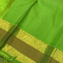 Vaibhogam- Gorgeous Salmon Pink with Parrot Green Korvai with Buttas Handwoven Pure Jari Kanjivaram Silk Saree with gorgeous meenakari borders rich pallu and contrast woven blouse beauty