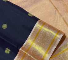 Vaibhogam- Gorgeous Deep Beetlenut Kanchana Brown with Peach Pure2g Jari Korvai Kanjivaram Silk with buttas woven beautiful body rich borders pallu and contrast woven blouse