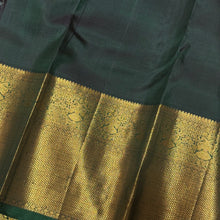 Stunning Ivory white with bottlegreen Handwoven Pure Jari Korvai Kanjivaram Silk Saree with gorgeous Gandaberunda motifs woven body rich borders pallu and contrast woven blouse