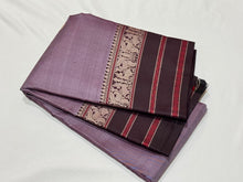 Premium Zariless Weave- Mauve with Brown Handwoven Pure Zariless Kanchipuram Silk Saree with 5 different buttas woven body rich borders gorgeous Sorgavaasal inspired pallu and contrast woven blouse