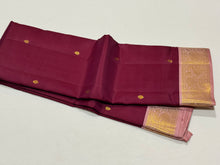Dark Maroon wjth Onion Pink Korvai with Buttas Handwoven Pure Kanjivaram Silk Saree with rich borders pallu and contrast woven blouse beauty