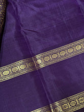 Premium Zariless Weave- Peacock Blue with Deep Purple Muthukattam Checks Handwoven Pure Kanjivaram Silk Saree with Doublepet Borders rich pallu sorgavasal themed with contrast blouse beauty