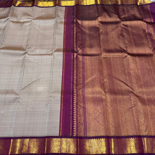 Sarasangi-Gorgeous Abirami with Deep Purple Handwoven Pure Jari Korvai Kanjivaram Silk with beautiful yazhi and annapakshi woven borders rich pallu and contrast woven blouse