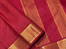 Arakku Red with Gold Muthukattam Handwoven Pure Jari Kanjivaram Silk Saree with araimadam woven borders rich pallu and self colored blouse