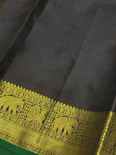 Deep Purple with Coffee Brown Buttas Handwoven Pure Kanjivaram Silk Saree Beauty