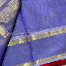 Lavendar with Gold Doublepet Borders rich Yazhi Motifs Handwoven Premium Kanjivaram Silkcotton saree beauty