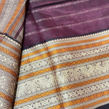 Deep Coffee Brown Beldhari Striped Zariless Handwoven Premium Kanjivaram Silkcottons Beauty
