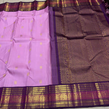 Vaibhogam- Gorgeous Soft Lotus Pink with Deep Magenta Handwoven Pure jari Korvai with elephant and annapakshi buttas Kanjivaram Silk with rich varisaipet borders beautiful pallu and contrast Deep Magenta woven blouse