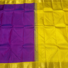 Vadmalli Purple with Lemon Sampanga Korvai Handwoven Pure Jari Kanjivaram Silk Saree