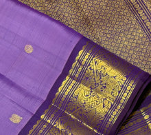 Sahana- Beautiful Lavendar with Purple Handwoven Pure Jari Kanjivaram Silk with beautiful buttas woven body rich borders gorgeous pallu and contrast woven blouse