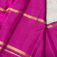 Sarasangi-Gorgeous Offwhite with Ganga Jamuna Korvai Bordered Handwoven Pure Jari Kanjivaram Silk with podikattam woven body with beautiful bodi rettapet borders rich seer pallu and contrast woven blouse